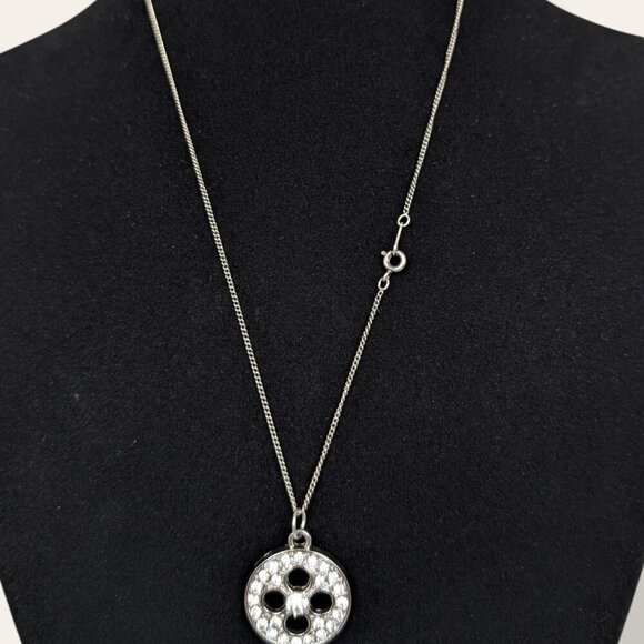 Vintage Rhinestone Key Pendant Necklace - Picture 5 of 6